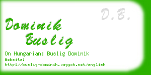 dominik buslig business card